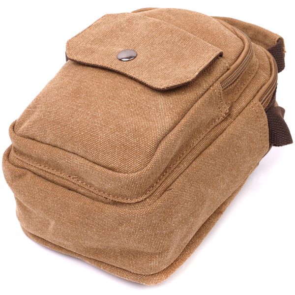 Практичная небольшая мужская сумка из плотного текстиля Vintage 22220 Коричневый 56847 фото