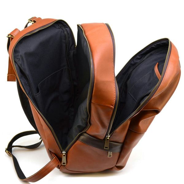 Мужской кожаный городской рюкзак рыжий с коричневым GB-7340-3md TARWA GB-7340-3md фото