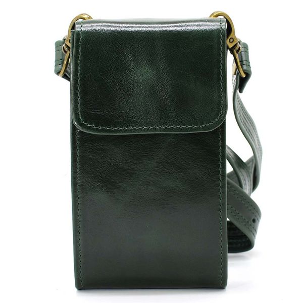 Шкіряна жіноча сумка-чохол панч GE-2122-4lx TARWA, зелена глянець GE-2122-4lx фото
