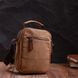 Практичная небольшая мужская сумка из плотного текстиля Vintage 22220 Коричневый 56847 фото 8