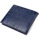 Стильний гаманець для чоловіків у два складення з натуральної шкіри з тисненням під крокодила CANPELLINI 21580 Синій 21580 фото 2