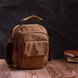 Практичная небольшая мужская сумка из плотного текстиля Vintage 22220 Коричневый 56847 фото 7
