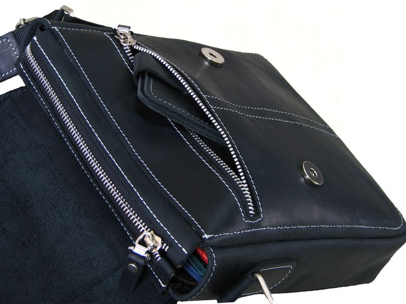 Чоловіча повсякденна сумка на плече шкіряна SGE RP -001 blackgr чорна RP -001 blackgr фото