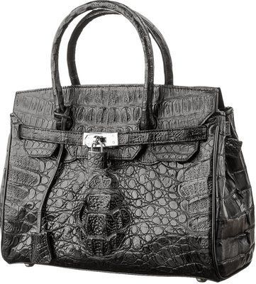 Сумка женская CROCODILE LEATHER 18265 из натуральной кожи крокодила Черная 18265 фото