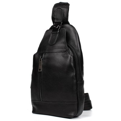 Мужской рюкзак слинг кожаный черный флотарь TARWA FA-0116-3md FA-0116-3md фото