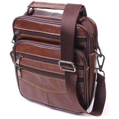 Стильная мужская сумка из натуральной кожи 21275 Vintage Коричневая 21275 фото