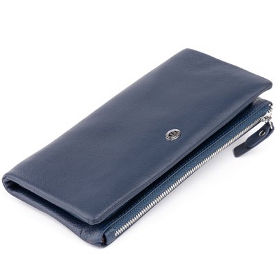 Гаманець-клатч зі шкіри з кишенею для мобільного ST Leather 19309 Темно-синій 19309 фото