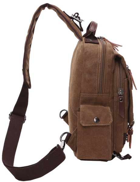 Сумка-рюкзак на одно плечо Vintage 20142 Коричневая 46172 фото