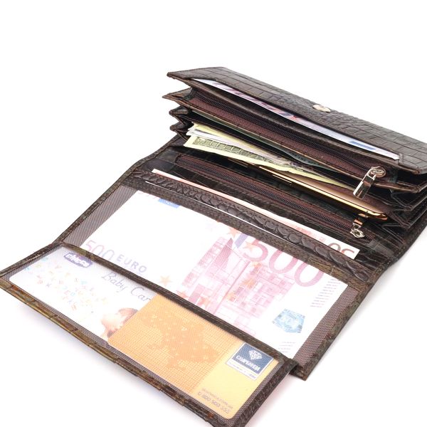 Интересный женский кошелек с монетницей из натуральной фактурной кожи CANPELLINI 21530 Разноцветный 21530 фото
