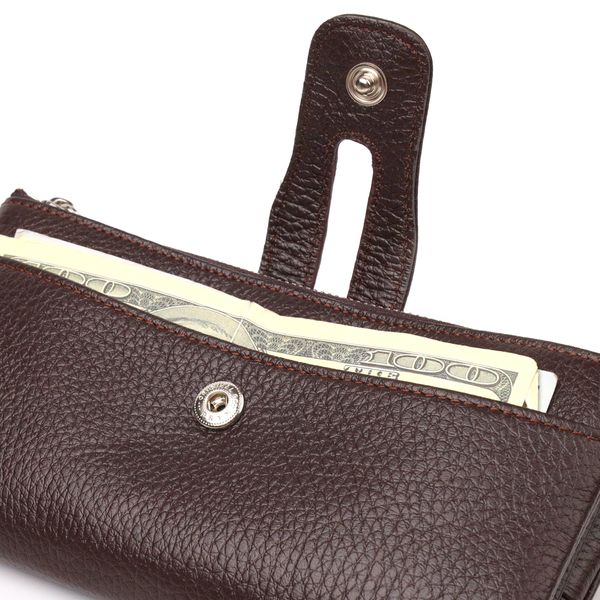 Практичний гаманець із натуральної зернистої шкіри CANPELLINI 21632 Коричневий 21632 фото