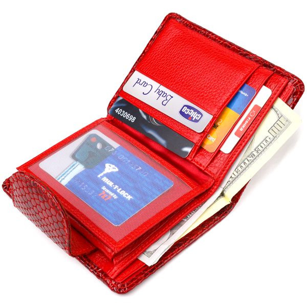Лакований жіночий гаманець з натуральної шкіри з тисненням під змію CANPELLINI 21682 Червоний 21682 фото