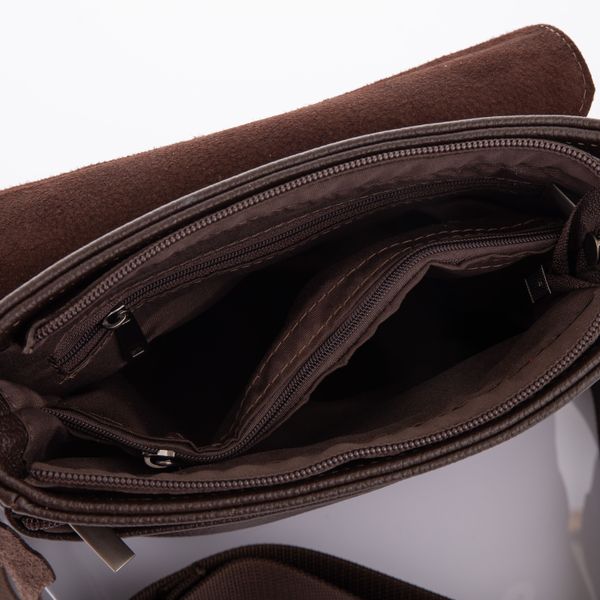 Мужская кожаная сумка мессенджер на два отделения коричневая Newery N4103FC N4103FC фото