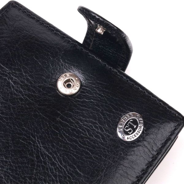 Місткий чоловічий гаманець середнього розміру з натуральної шкіри ST Leather 19419 Чорний 19419 фото
