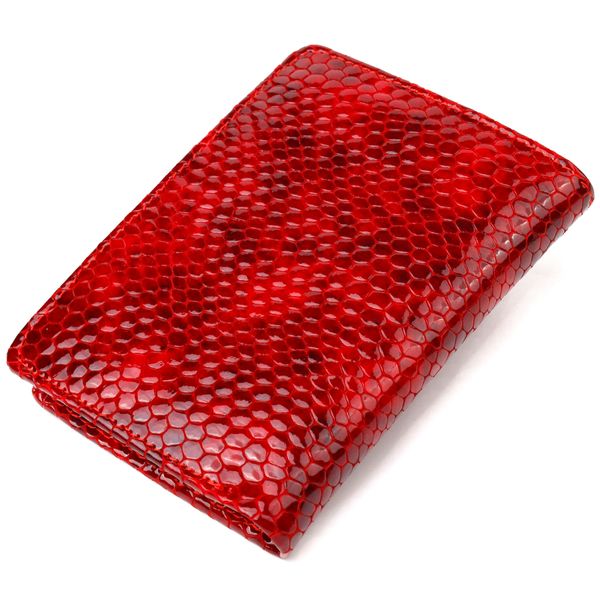 Лакований жіночий гаманець з натуральної шкіри з тисненням під змію CANPELLINI 21682 Червоний 21682 фото