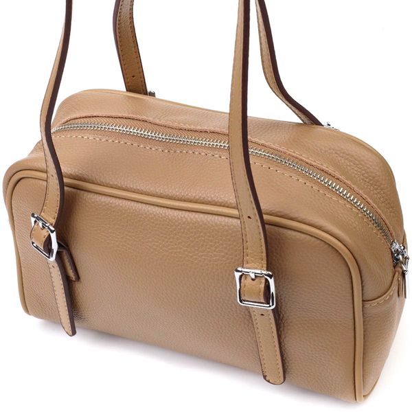 Ділова сумка-клатч зі знімними ручками з натуральної шкіри 22077 Vintage Бежева 22077 фото