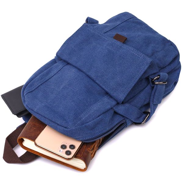 Функціональний текстильний рюкзак у стилі мілітарі Vintagе 22181 Синій 56817 фото