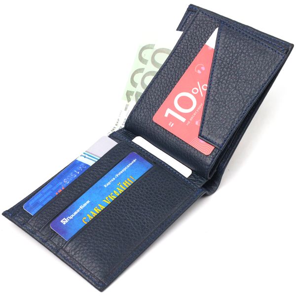 Місткий гаманець для чоловіків у два складення з натуральної шкіри флотар CANPELLINI 21581 Синій 21581 фото