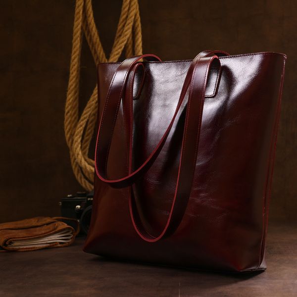 Стильная женская сумка-шоппер Shvigel 16368 Бордовый 52502 фото