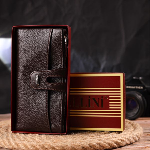 Практичний гаманець із натуральної зернистої шкіри CANPELLINI 21632 Коричневий 21632 фото