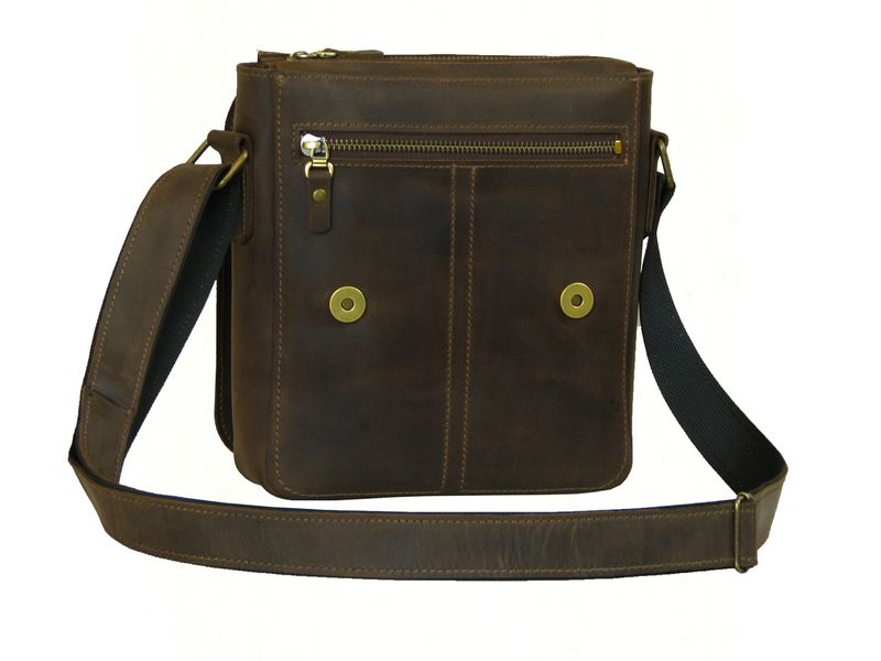 Чоловіча повсякденна сумка на плече шкіряна SGE RP 001 brown коричнева RP 001 brown фото