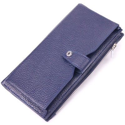 Стильный вертикальный бумажник из натуральной кожи KARYA 21423 Синий 21423 фото
