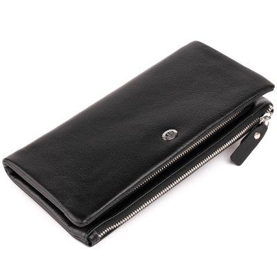 Кошелек-клатч из кожи с карманом для мобильного ST Leather 19310 Черный 19310 фото