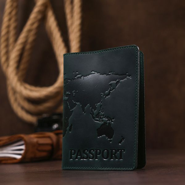 Обкладинка на паспорт із натуральної шкіри Shvigel 16550 Зелений 16550 фото