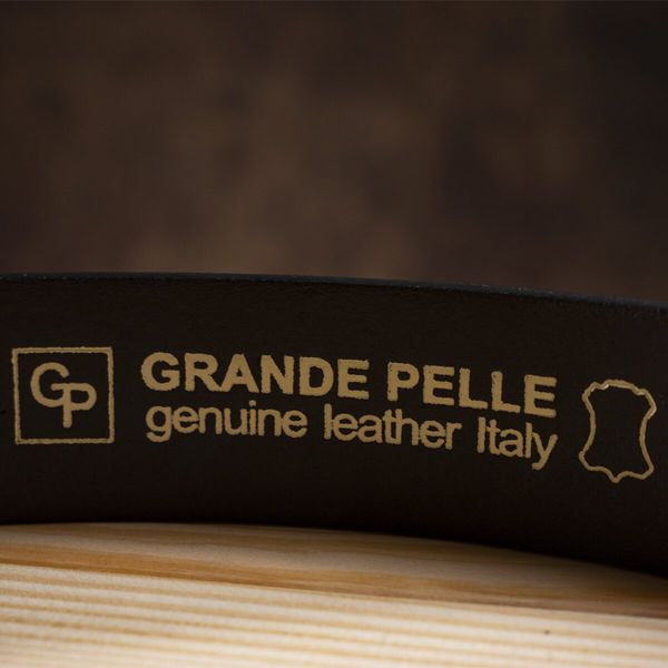 Ексклюзивний чоловічий джинсовий ремінь з натуральної шкіри GRANDE PELLE 00910 Коричневий 00910 фото
