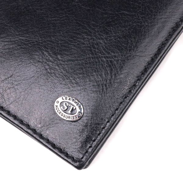 Вертикальний гаманець для чоловіків із натуральної шкіри ST Leather 19420 Чорний 19420 фото
