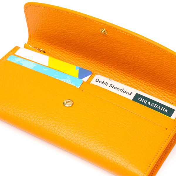 Відмінний жіночий гаманець з монетницею на блискавці з натуральної шкіри Tony Bellucci 21978 Жовтий 21978 фото