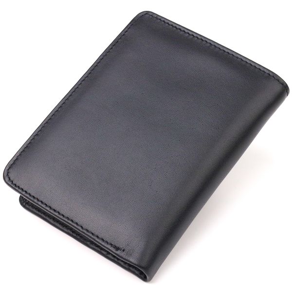 Зручний вертикальний гаманець з натуральної гладкої шкіри CANPELLINI 21683 Чорний 21683 фото