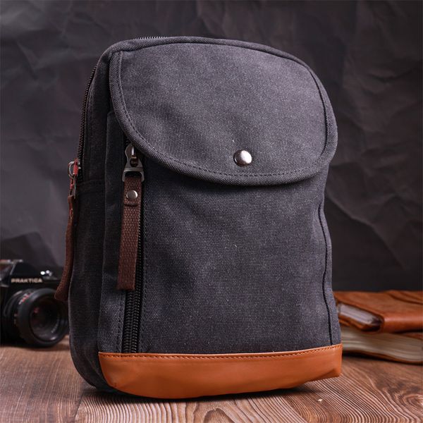 Рюкзак для чоловіків із щільного текстилю Vintage 22182 Чорний 56818 фото