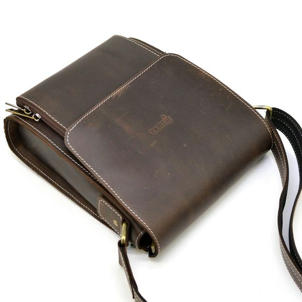 Чоловіча сумка на плече з натуральної вінтажної шкіри Tarwa RCw-3027-3md коричнева RCw-3027-3md фото