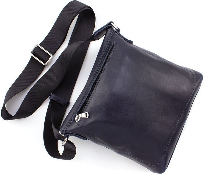 Стильна сумка середнього розміру Grande Pelle 754670 Navy Blue 754670 фото