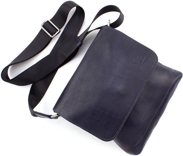 Стильна сумка середнього розміру Grande Pelle 754670 Navy Blue 754670 фото