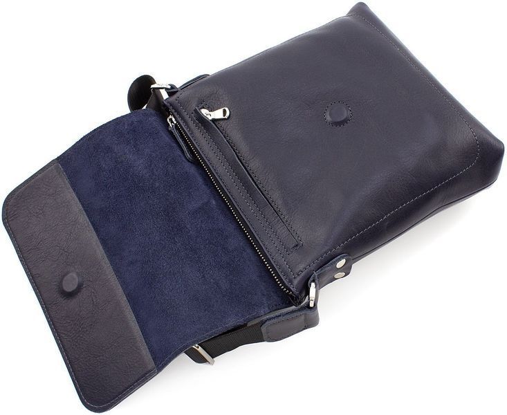 Стильна сумка середнього розміру Grande Pelle 754670 Navy Blue 754670 фото
