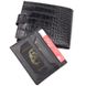 Стильний чоловічий гаманець із фактурної шкіри під рептилію KARYA 21065 Чорний 21065 фото 5
