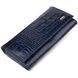 Надійний жіночий гаманець із монетницею із натуральної фактурної шкіри CANPELLINI 21531 Синій 21531 фото 1