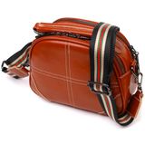 Удобная глянцевая сумка на плечо из натуральной кожи 22129 Vintage Коричневая 22129 фото