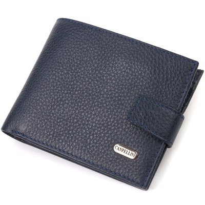 Популярний горизонтальний гаманець для чоловіків із натуральної шкіри флотар CANPELLINI 21884 Синє 21884 фото