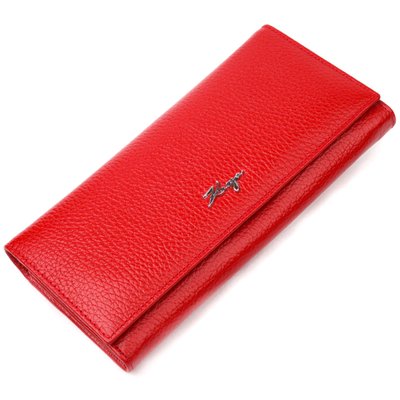 Жіночий горизонтальний гаманець із натуральної зернистої шкіри KARYA 21166 Червоний 21166 фото