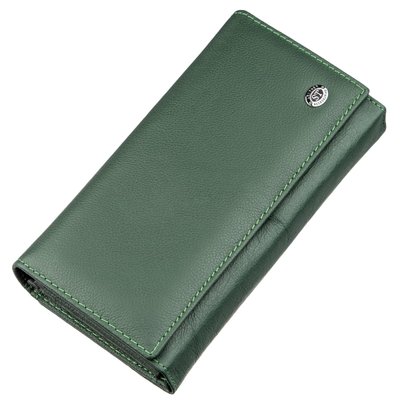 Шкіряний гаманець з монетницьою ST Leather 18879 Зелений 18879 фото