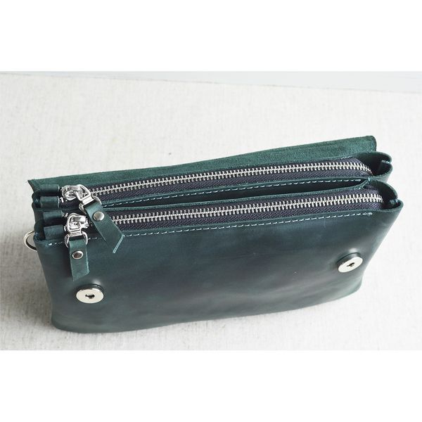Жіноча шкіряна сумка клатч на 2 відділення SGE WV2 001 green зелена WV2 001 green фото