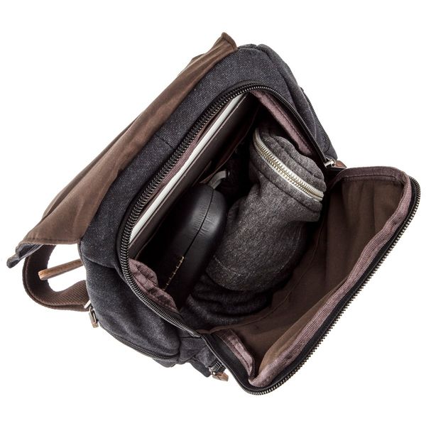 Компактный женский текстильный рюкзак Vintage 20194 Черный 46174 фото
