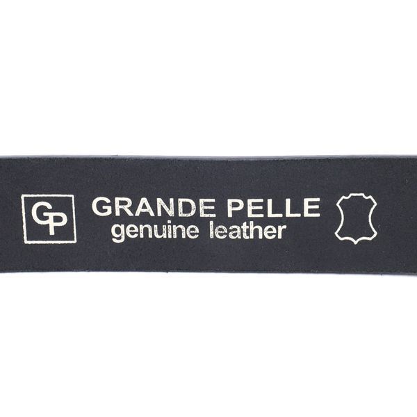 Кожаный брючный ремень для мужчин из квадратной пряжкой GRANDE PELLE 11678 Черный 56484 фото