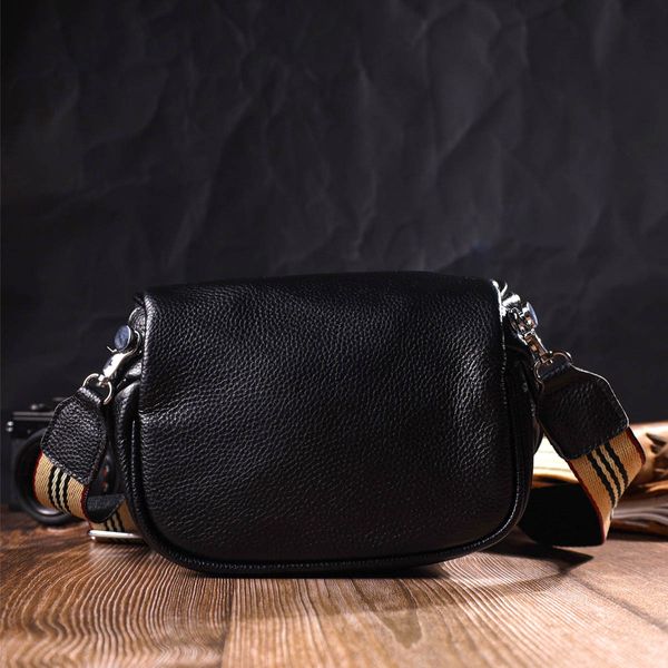 Полукруглая сумка через плечо из натуральной кожи 22079 Vintage Черная 22079 фото