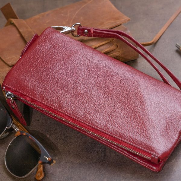Гаманець-клатч зі шкіри з кишенею для мобільного ST Leather 19311 Бордовий 19311 фото