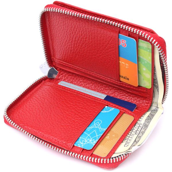 Жіночий гаманець на блискавці з натуральної шкіри KARYA 21342 Червоний 21342 фото