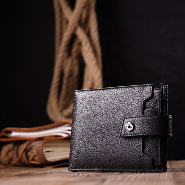 Класичний чоловічий гаманець із натуральної шкіри KARYA 21066 Чорний 21066 фото