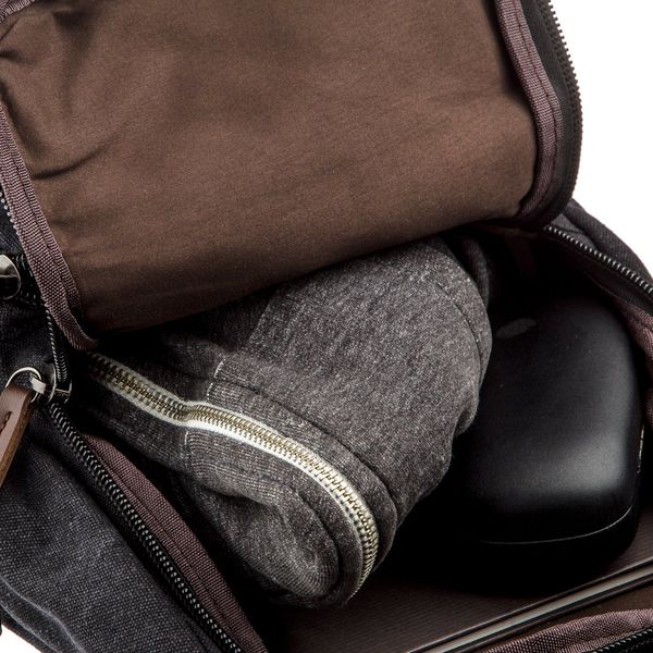 Компактний жіночий текстильний рюкзак Vintage 20194 Чорний 46174 фото